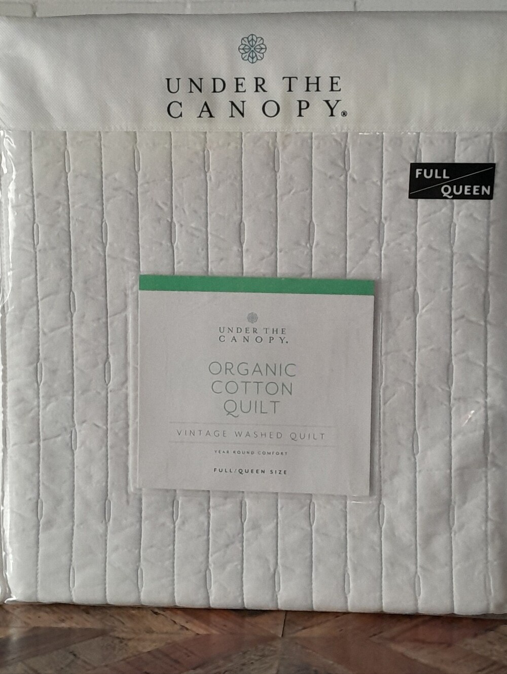 New Under The Canopy Organic cotton Full/Queen size Essential Quilt white - Picture 2 of 5